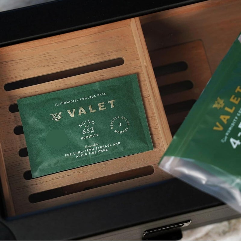 VALET 65% Two-Way Humidity Packs for Aging and Long Term Storage, 4-Pack, 60g Each, Prevents Leaks and Controls Moisture with Natural Craft Paper Design, Resealable Bag - Image 4